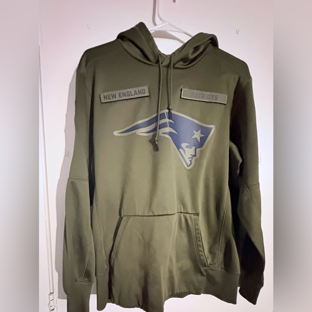 NFL Patriots Onfield Olive Green Hoodie